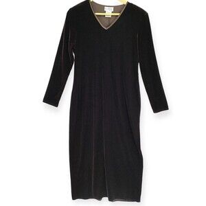 K.C. Spencer New York VTG Maxi Velvet Dress Women's 12 Velveteen Chocolate Brown